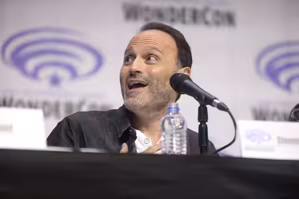 Steven Molaro speaking at the 2019 WonderCon, for "The Big Bang Theory", at the Anaheim Convention Center in Anaheim, California. Please attribute to Gage Skidm