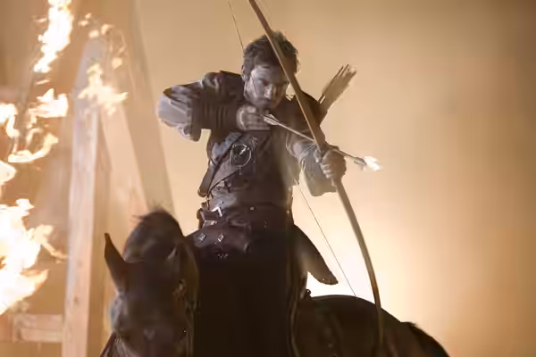 Clive Standen on set in Robin Hood (2009)