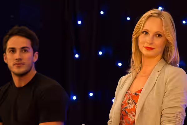 Candice Accola and Michael Trevino in Bickenhill, West Midlands, England, UK, in June 2013.