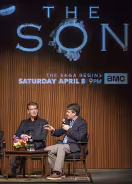 Pierce Brosnan and Kevin Murphy On Monday, March 13, 2017, the LBJ Presidential Library presented a preview and discussion of the new AMC television series The