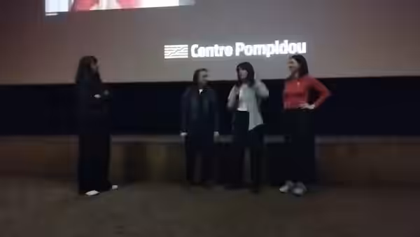 Céline Sciamma, Pauline Acquart et Louise Blachère présentant "Naissance des pieuvres" au MK2 Bibliothèque, le 7 juin 2026.