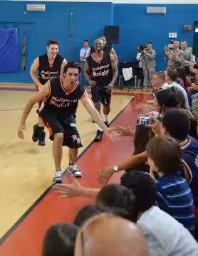 Hollywood Knights vs. Camp Darby A celebrity Basketball team consisting of Hollywood actors: Nicholas Braun, Ryan Eggold, Hill Harper, Josh Henderson, Robbie Jo (2011)