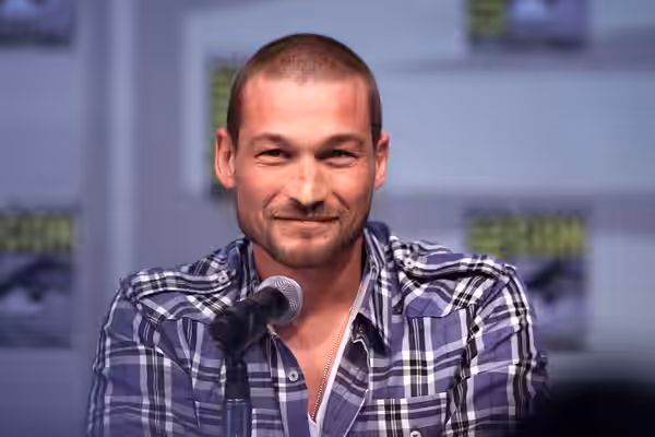 Actor Andy Whitfeld on the Spartacus: Blood and Sand panel at the 2010 San Diego Comic Con in San Diego, California. Please attribute to Gage Skidmore if used e