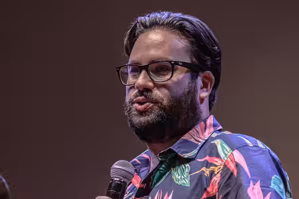 Brett Haley at the premiere of Hearts Beat Loud during the Montclair Film Festival 2018.