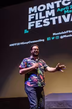 Brett Haley at the premiere of Hearts Beat Loud during the Montclair Film Festival 2018.