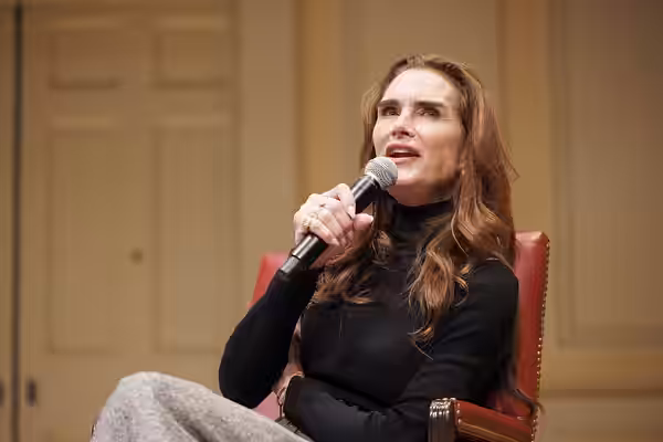 Actress and author Brooke Shields discusses her upcoming book, "Brooke Shields Is Not Allowed to Get Old," during an interview with Norah O'Donnell of CBS News  (2025)