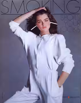Brooke Shields poses for an anti-smoking poster campaign by the American Lung Association. (1981)