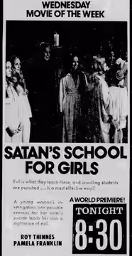 Newspaper advertisment for the ABC Movie of the Week, Satan's School for Girls, September 19, 1973.
