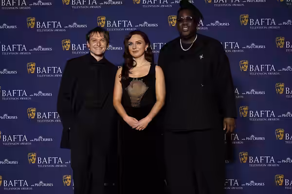 Jack Shep, Ania Magliono &amp; Hammed Animashaun who presented a BAFTA TV Award, May 26 (2026)