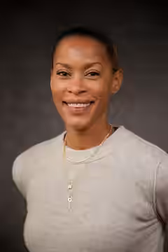 Kearran Giovanni, actor from Los Angeles, at the WikiPortraits studio at the 2025 Sundance Film Festival.