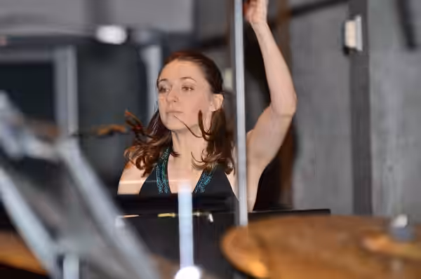 Sonya Belousova performing the piano pieces by Grammy Award winner Jorge Calandrelli at the 2014 Golden Score Awards