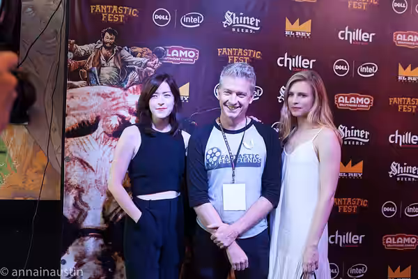 Julia Hart, Tim League and Brit Marling red carpet Fantastic Fest 2015-9888.jpg