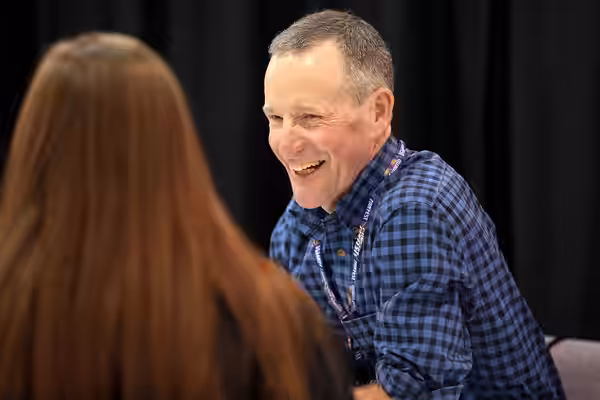 Peter Ostrum speaking with attendees at the 2017 Phoenix Comicon Fan Fest at the Phoenix Convention Center in Phoenix, Arizona. Please attribute to Gage Skidmor