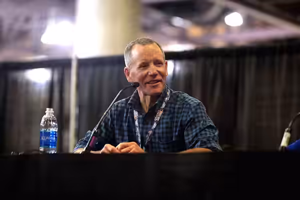 Peter Ostrum of "Willy Wonka &amp; the Chocolate Factory" speaking with attendees at the 2017 Phoenix Comicon Fan Fest at the Phoenix Convention Center in Phoen
