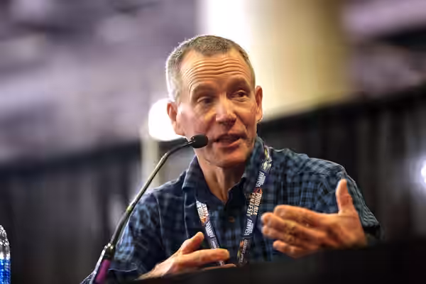 Peter Ostrum of "Willy Wonka &amp; the Chocolate Factory" speaking with attendees at the 2017 Phoenix Comicon Fan Fest at the Phoenix Convention Center in Phoen