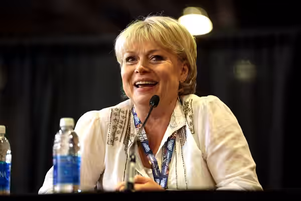 Julie Dawn Cole of "Willy Wonka &amp; the Chocolate Factory" speaking with attendees at the 2017 Phoenix Comicon Fan Fest at the Phoenix Convention Center in Ph