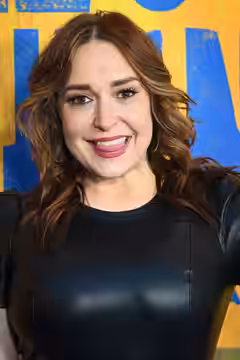 Cast member Jessica Vosk at the first anniversary celebration for "Hell's Kitchen" on Broadway, April 2025