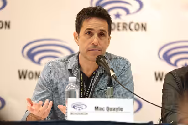 Mac Quayle speaking at the 2017 WonderCon at the Anaheim Convention Center in Anaheim, California. Please attribute to Gage Skidmore if used elsewhere.
