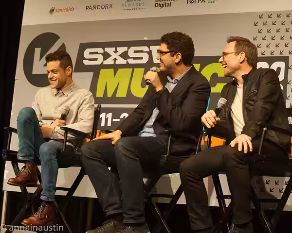 A panel on Coding on Camera: MR. ROBOT and Authenticity on TV for the television series Mr. Robot at the South by Southwest festival on March 13, 2016, featurin