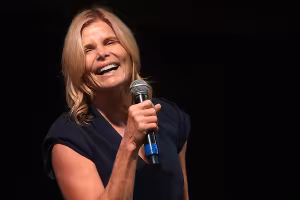 Mariel Hemingway speaking at the 2017 Arizona Ultimate Women's Expo at the Phoenix Convention Center in Phoenix, Arizona. Please attribute to Gage Skidmore if u