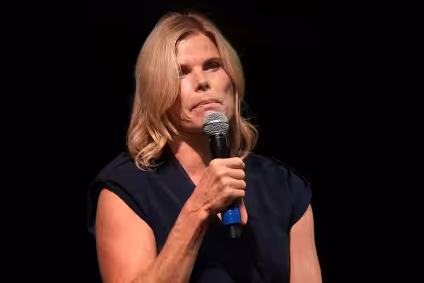 Mariel Hemingway speaking at the 2017 Arizona Ultimate Women's Expo at the Phoenix Convention Center in Phoenix, Arizona. Please attribute to Gage Skidmore if u