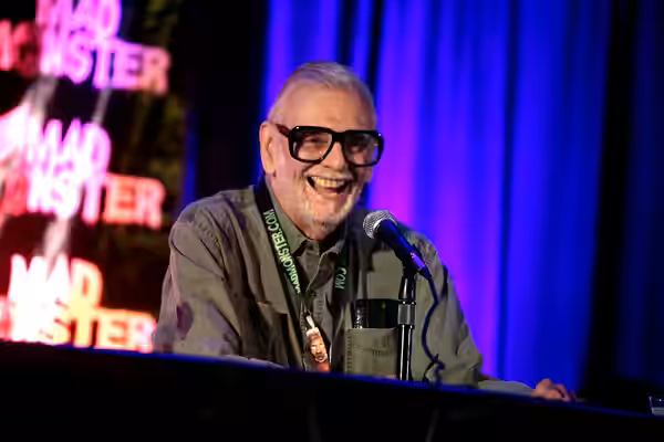 George A. Romero speaking at the 2016 Mad Monster Arizona at the We-Ko-Pa Resort &amp; Conference Center in Scottsdale, Arizona. Please attribute to Gage Skidmo