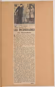 Contient : coupures de presse. - Concerne : représentation du 11 avril 1946 au Théâtre des Noctambules Langue : français