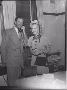 Reception to Cavalcade cover girl Miss McClinsky (for Ken Murray's Publishing Co.), 11 January 1947, from Sam Hood photographic collection. Film photonegative (