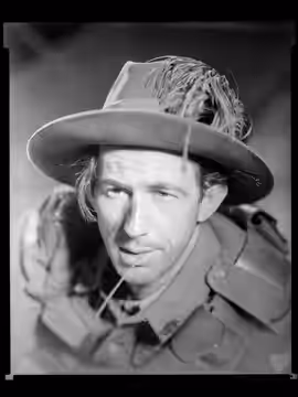Portrait of Chips Rafferty on the set of 40,000 Horsemen,1940, produced as film still, PXA 1139