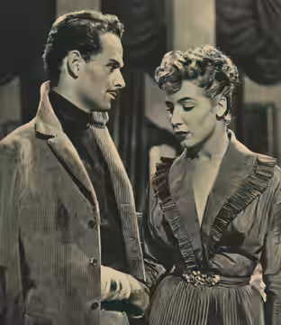 Frank Latimore e Cosetta Greco nel film La nemica 1950