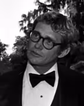 Bo Hopkins at a City of Hope party at Pickfair honoring Jerry Buss, owner of the Los Angeles Lakers, Beverly Hills (1981)
