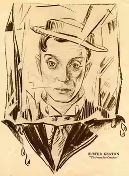 Caricature of Buster Keaton by Russell Iredell (1922)