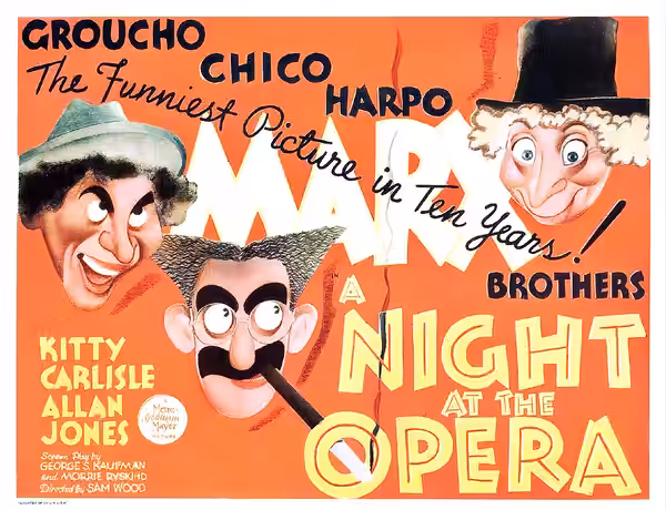 Lobby card for the 1935 film A Night at the Opera.