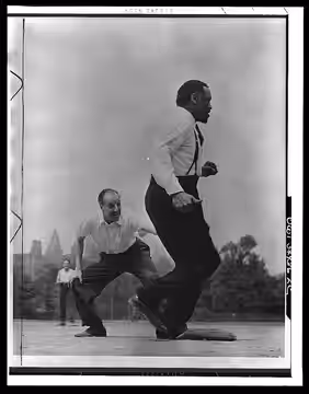 Title: [Louis Calhern and Paul Robeson playing softball with other members of Othello production, Central Park, New York City] Date Created/Published: [1943 or  (2014)