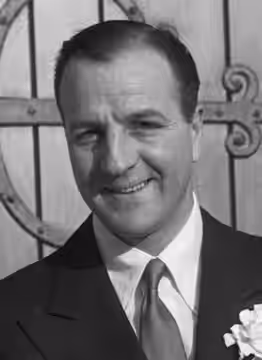 Wedding photograph of the actor Louis Calhern, taken at Wee Kirk o' the Heather chapel at Forest Lawn in Glendale, California. (1933)