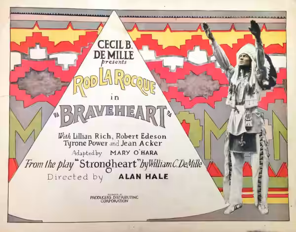 Lobby card for the American drama film Braveheart (1925).