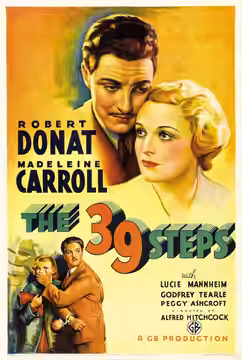American theatrical poster for the film The 39 Steps (1935).