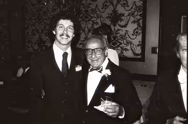 Rick Best (left) with Fritz Fed (right) at the National Film Society convention, May 1979. NOTE: Permission granted to copy, publish, broadcast or post any of m