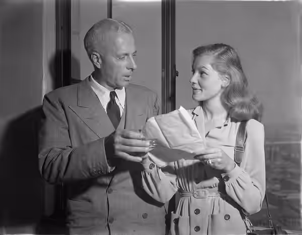 Actress Lauren Bacall and film director Howard Hawks, circa 1943