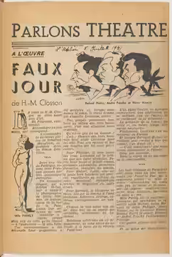 Contient : coupures de presse. - Concerne : représentation du 26 juin 1941 Langue : français