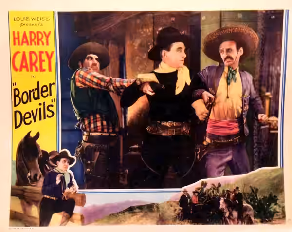 Lobby card for the 1932 film Border Devils.