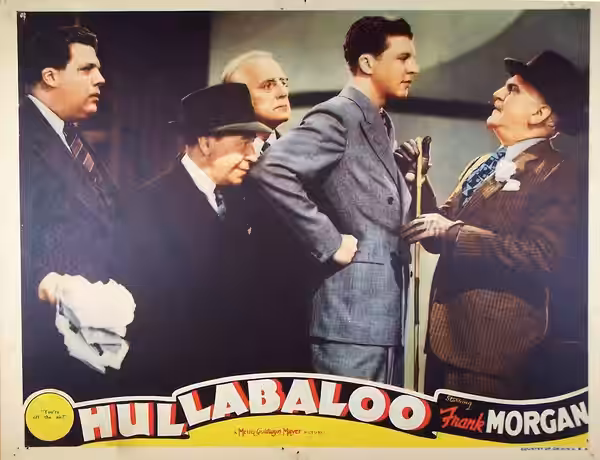 Lobby card for the American musical comedy film Hullabaloo (1940).
