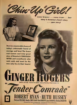 Ginger Rogers in Tender Comrade, 1943. (1944)