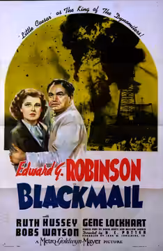 Poster for the 1939 film Blackmail.. The item has no copyright markings on it as can be seen in the links above. At bottom left is "C" (for poster version "C"),