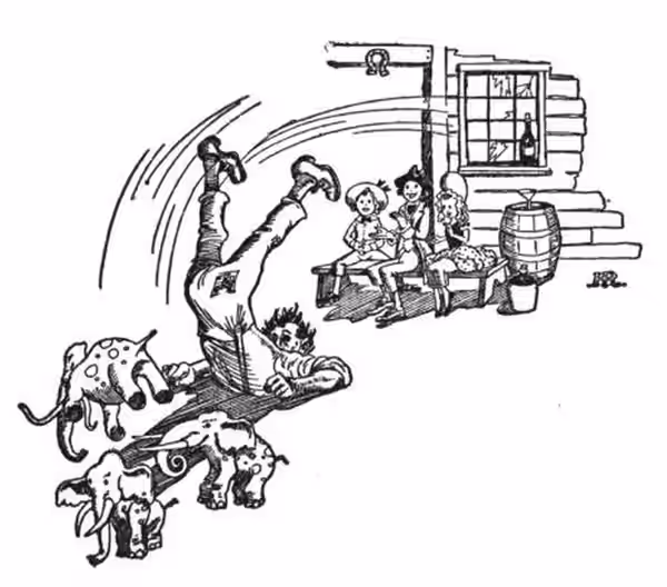 Little Elmer's father's DT's delight the children. Pink elephants present (1921)