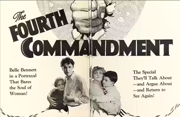 Universal Weekly page with the American drama film The Fourth Commandment (1927). (1926)