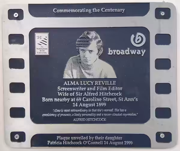 Alma Reville plaque, Nottingham (2019)