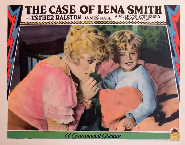 Lobby Card for the film The Case of Lena Smith (1929). Esther Ralston, Wally Albright. Famous-Players-Lasky-Paramount Studios, Josef von Sternberg