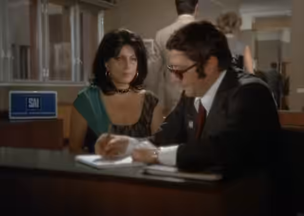 Screenshot of the 1971 Italian film "Tre donne" - episode "L'Automobile", directed by Alfredo Giannetti. The famous Italian actress Anna Magnani is the major ch