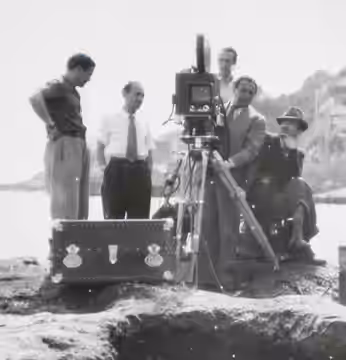 Con Ubaldo Arata sul set de I due Foscari (1942)